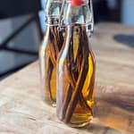 Vanilla beans in bottles.