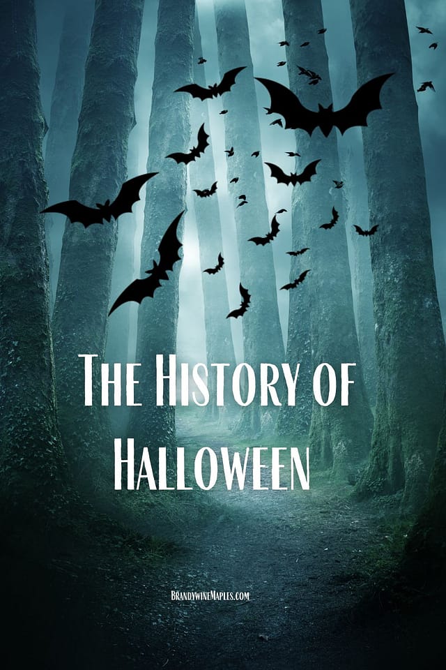 Bats flying in a spooky forest.